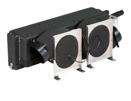 ABL horizontal marine air handler with high-velocity blower for yacht HVAC retrofit applications