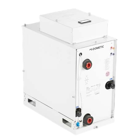 Variable-capacity marine chiller module with PLC controls